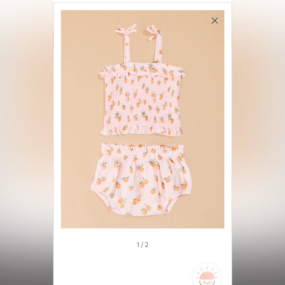 Sweet Clementine Print Kids Bloomers Set